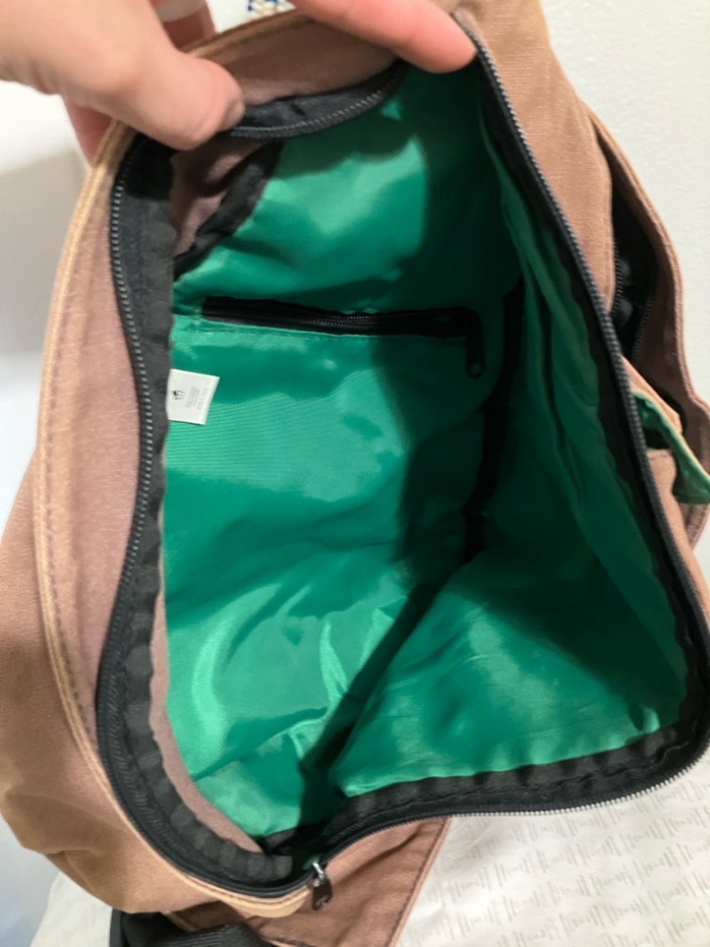 Kavu Tan Canvas Sling with Blue-White Braided Strap - Picture 5 of 11